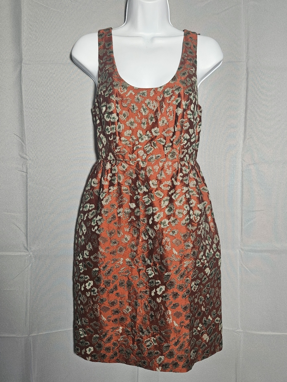 J. Crew Red Leopard Jacquard Sleeveless Cocktail Dress Sheath Dress Size 2 NWT